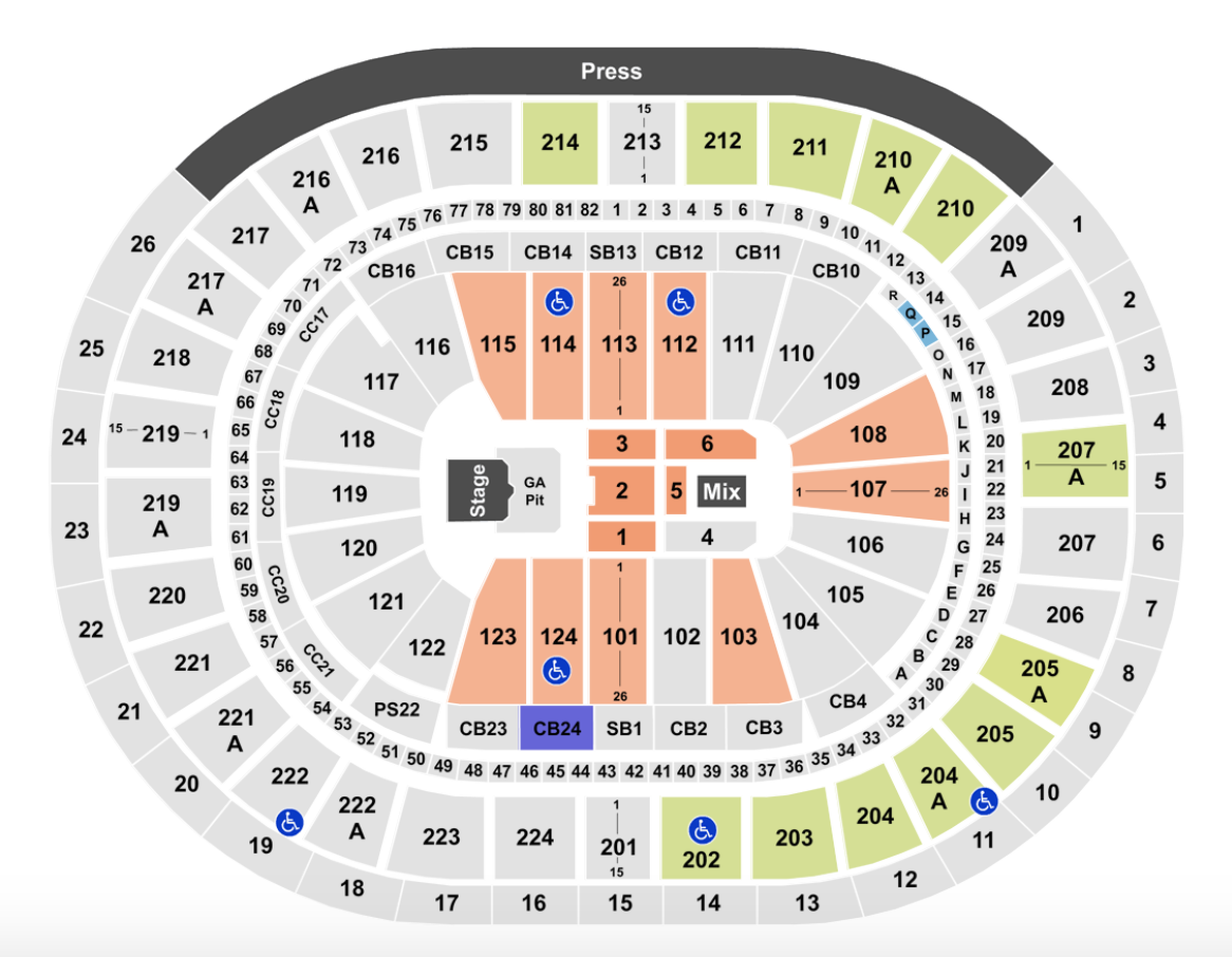 Wells Fargo Center Seating Chart + Rows, Seats And Club Seats